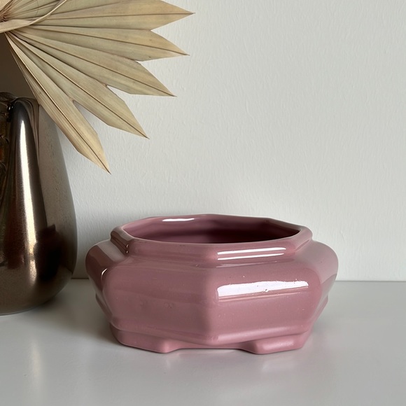 Vintage 90s Pink Mauve Haeger Planter Vase